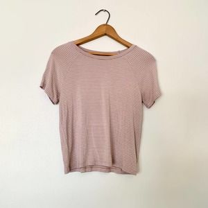 American Eagle Crop Top Blush Stripe S